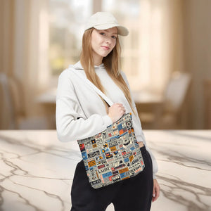 Durable News Clippings Pattern Aop Tote Bag - Dipaliz - Bags