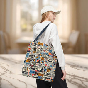 Durable News Clippings Pattern Aop Tote Bag - Dipaliz - Bags