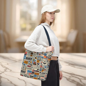 Durable News Clippings Pattern Aop Tote Bag - Dipaliz - Bags
