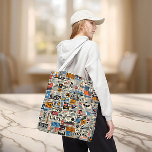 Durable News Clippings Pattern Aop Tote Bag - Dipaliz - Bags