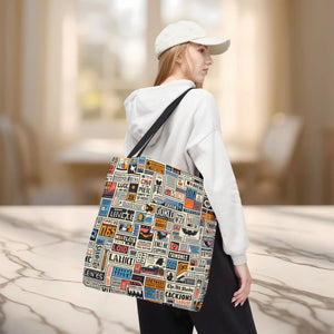 Durable News Clippings Pattern Aop Tote Bag - Dipaliz - Bags