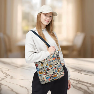 Durable News Clippings Pattern Aop Tote Bag - Dipaliz - Bags
