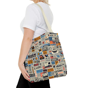 Durable News Clippings Pattern Aop Tote Bag - Dipaliz - Bags