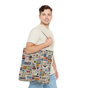 Durable News Clippings Pattern Aop Tote Bag - Dipaliz - Bags