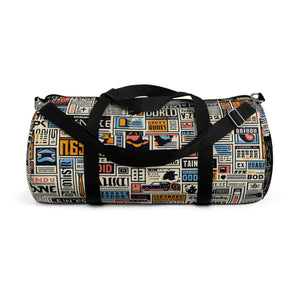 Bags - Bold Newspaper Pattern Oxford Canvas Duffel Bag - Dipaliz