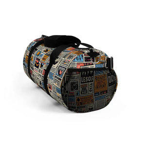 Bags - Bold Newspaper Pattern Oxford Canvas Duffel Bag - Dipaliz