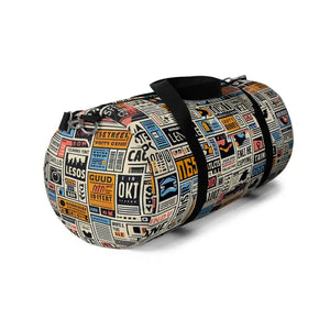 Bags - Bold Newspaper Pattern Oxford Canvas Duffel Bag - Dipaliz