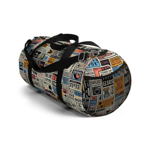 Bags - Bold Newspaper Pattern Oxford Canvas Duffel Bag - Dipaliz