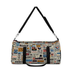 Bags - Bold Newspaper Pattern Oxford Canvas Duffel Bag - Dipaliz