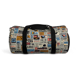 Bags - Bold Newspaper Pattern Oxford Canvas Duffel Bag - Dipaliz Small