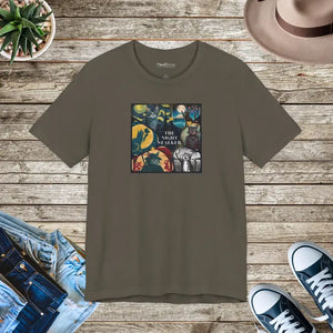 Ninja Cat the Night Stalker Unisex Jersey Short Sleeve Tee - Army / s - T-shirt