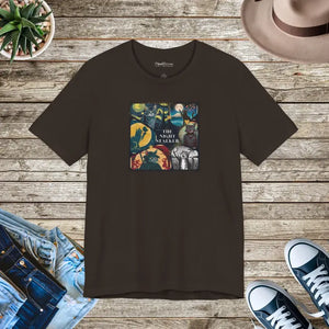 Ninja Cat the Night Stalker Unisex Jersey Short Sleeve Tee - Brown / s - T-shirt