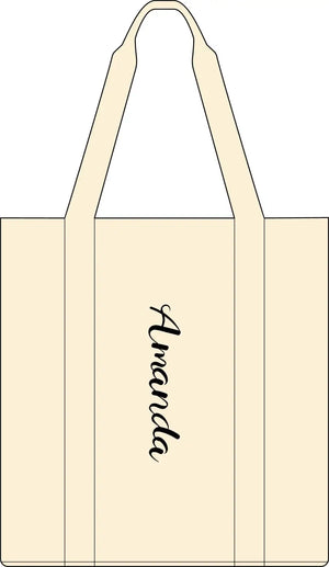 Nomad Carry-all Tote Bag - Personalized ?Amanda’ Script Canvas - Bags