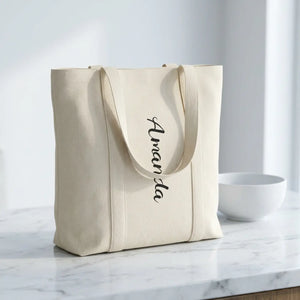 Nomad Carry-all Tote Bag - Personalized ?Amanda’ Script Canvas - Bags