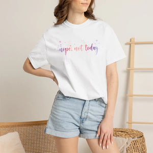 Pastel Script Nope not Today T-shirt Heavyweight - Dipaliz - T-shirts - m