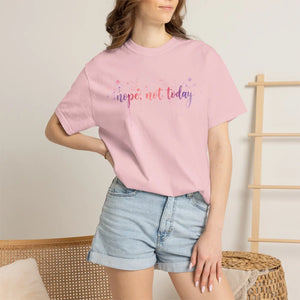 Pastel Script Nope not Today T-shirt Heavyweight - Dipaliz - T-shirts - m
