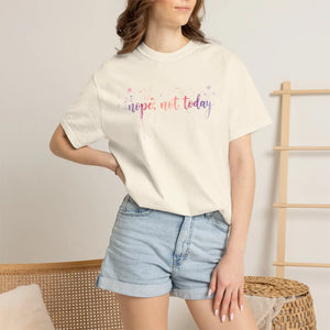 Pastel Script Nope not Today T-shirt Heavyweight - Dipaliz - T-shirts - m
