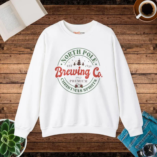 Cozy Up with North Pole Brewing Heavy Blend Crewneck - s / White Sweatshirt