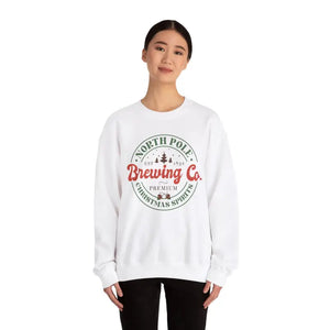 North Pole Brewing Christmas Sweatshirt - Cozy Holiday Style - Dipaliz - Sweatshirts