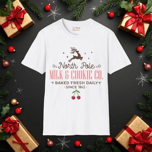 Festive Fun: North Pole Christmas T-shirt for Holiday Cheer - White / s