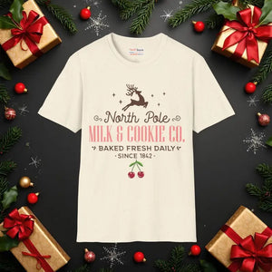 North Pole Christmas Festive Holiday Tee - Dipaliz - Natural / s - T-shirts