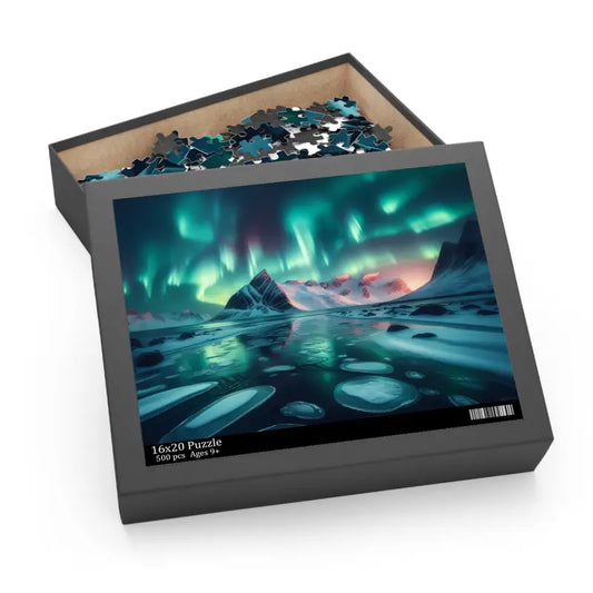 Northern Lights Mountain Puzzle Fun for Family & Friends - 20’’ × 16’’ (500 Pcs)