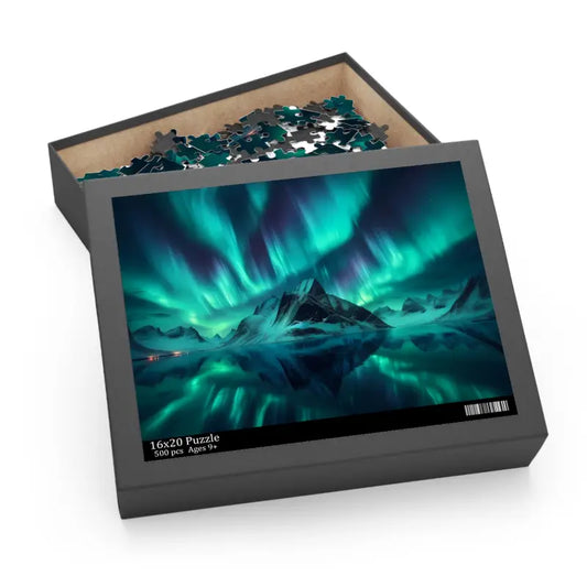 Enchanting Northern Lights Winter Puzzle for Family Fun! - 20’’ × 16’’ (500 Pcs)