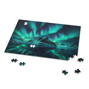 Northern Lights Winter Puzzle High-quality Chipboard Family Fun - Dipaliz - Jigsaw Puzzles