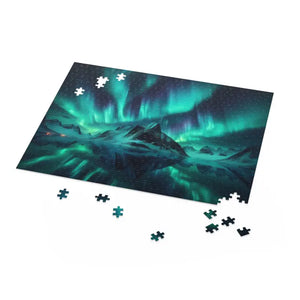 Northern Lights Winter Puzzle High-quality Chipboard Family Fun - Dipaliz - Jigsaw Puzzles