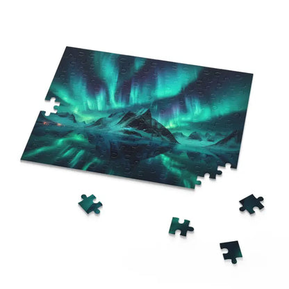 Enchanting Northern Lights Winter Puzzle for Family Fun!