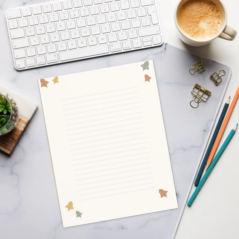 Autumn Leaves Magnetic Notepad | 50-Page Tear-Away Lined Pad | Fridge or Desk