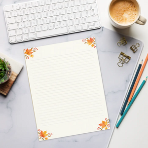 Maple leaves and berry sprigs in all four corners - magnetic notepad by DipaliZ