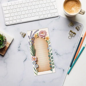 Spring Floral Notes Ruled Notepad - Magnetic Daily Planner - Dipaliz - Notepads