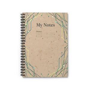 Geometric Green Gold Kraft Spiral Notebook - Recycled Cover - Dipaliz - one Size - Paper Products
