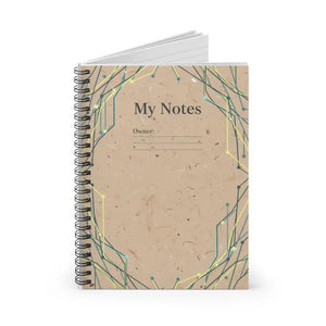 Geometric Green Gold Kraft Spiral Notebook - Recycled Cover - Dipaliz - one Size - Paper Products