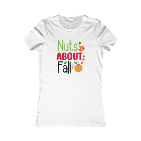 Women’s Favorite Tee: Nuts About Fall & Pumpkins - s / White T-shirt