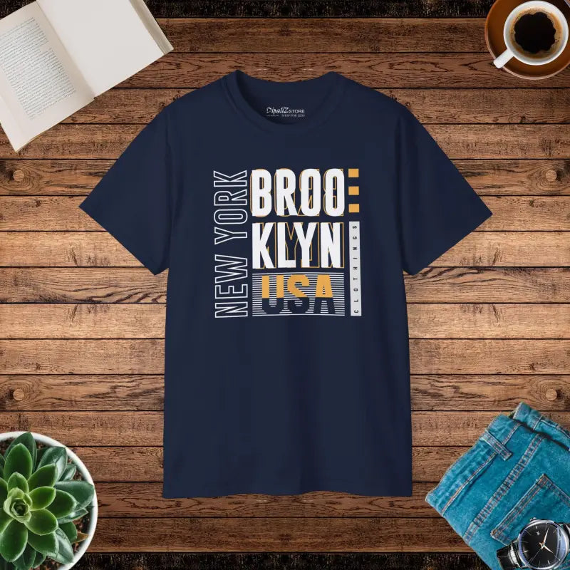 Unisex Ultra Cotton Tee: Classic Nyc Brooklyn Style - Navy / s T-shirt