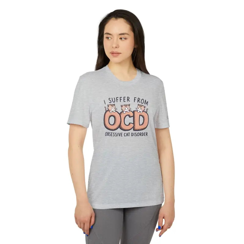 Paws-itively Stylish Tee for Obsessive Cat Disorder Lovers - Grey Three Heather / s T-shirt