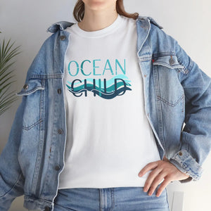 Coastal Ocean Child Tee - Wave Graphic Cotton Shirt - Dipaliz - T-shirts