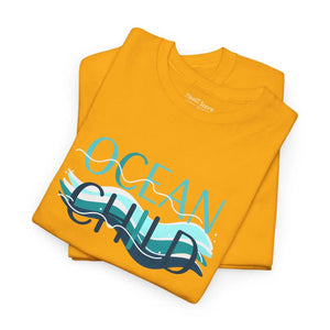 Coastal Ocean Child Tee - Wave Graphic Cotton Shirt - Dipaliz - T-shirts
