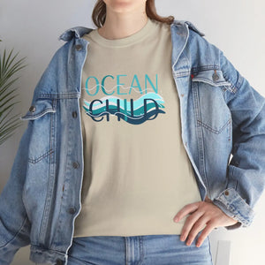 Coastal Ocean Child Tee - Wave Graphic Cotton Shirt - Dipaliz - T-shirts