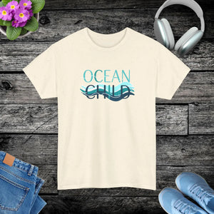 Coastal Ocean Child Tee - Wave Graphic Cotton Shirt - Dipaliz - T-shirts