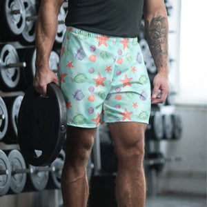 Ocean Print Unisex Athletic Shorts | Upf50+ Recycled Fabric Long - Xs