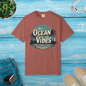 Ocean Vibes Unisex Garment-dyed T-shirt - Vibrant Summer Style - Dipaliz - T-shirts