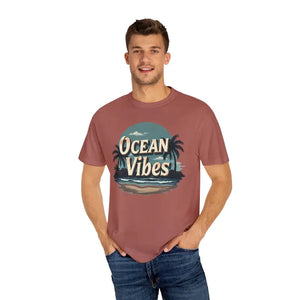 Ocean Vibes Unisex Garment-dyed T-shirt - Vibrant Summer Style - Dipaliz - T-shirts