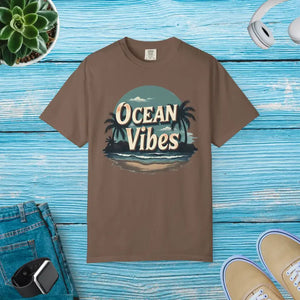 Ocean Vibes Unisex Garment-dyed T-shirt - Vibrant Summer Style - Dipaliz - Espresso / s - T-shirts
