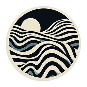 Ocean Waves Artistic Mouse Pad - Coastal Vibes Desk Mat - Dipaliz - one Size / Round - Pads