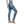 Ocean Waves Floral Leggings, Blue Mermaid Seashell All-over Print - s