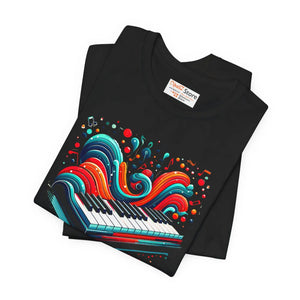 Artistic Ocean Waves Piano Unisex Jersey Tee - Dipaliz - T-shirts