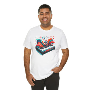Artistic Ocean Waves Piano Unisex Jersey Tee - Dipaliz - T-shirts